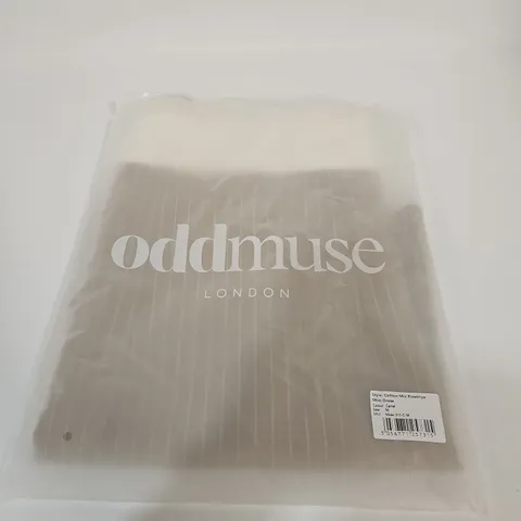 ODDMUSE LONDON COTTON MIX PINSTRIPE MINI DRESS – CAMEL – SIZE M