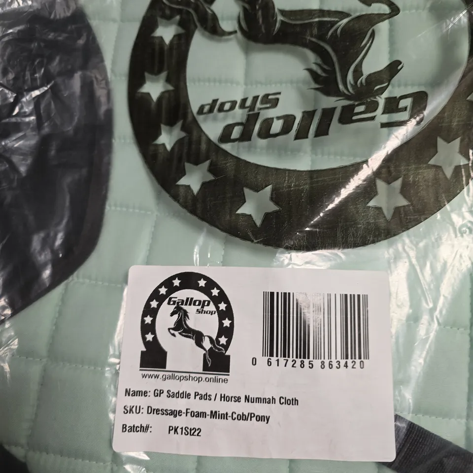 GALLOP SHOP GP SADDLE PADS / HORSE NUMNAH CLOTH – MINT GREEN, COB/PONY