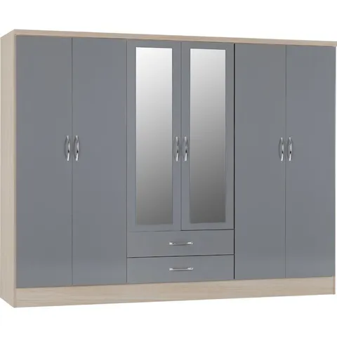 BOXED CASCIO 6 DOOR WARDROBE (4 BOXES)