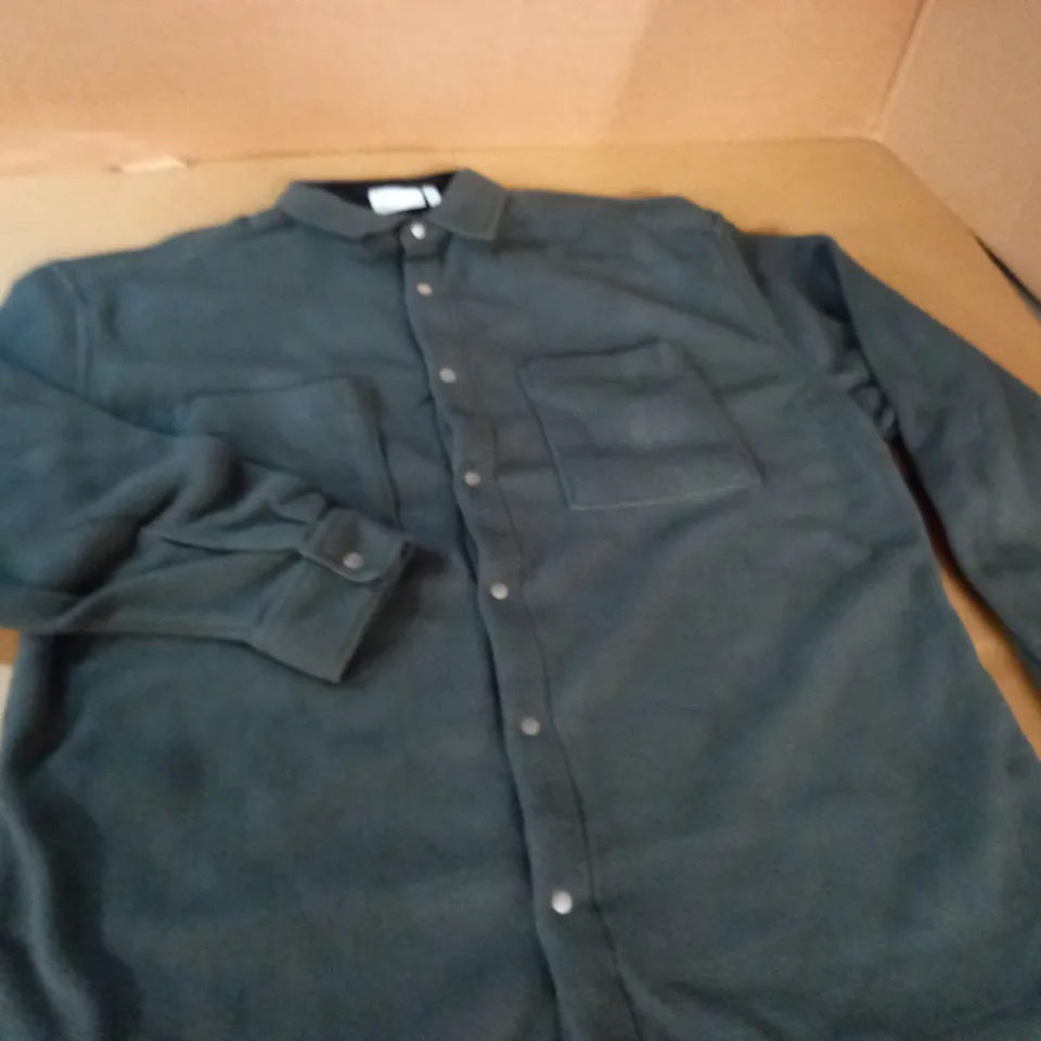 ASOS DESIGN OVERSIZED FLEECE SHIRT IN CHARCOAL - M