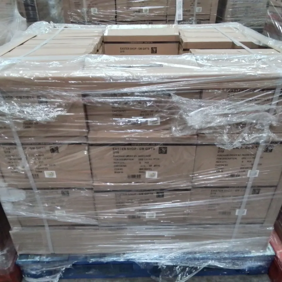 PALLET CONTAINING APPROXIMATELY 68 6-PACK BOXES OF BRAND NEW EASTER EGG AND SPOON GAME SETS