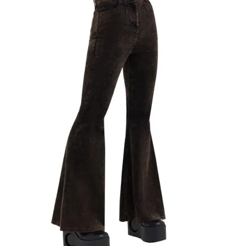 BRAND NEW KILLSTAR - MIDNIGHT - BROWN WOMEN'S CORDUROY TROUSERS SIZE XXL