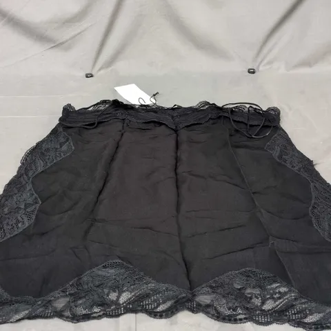 ZARA WOMEN’S BLACK LACE-TRIM NIGHTDRESS, SIZE XL