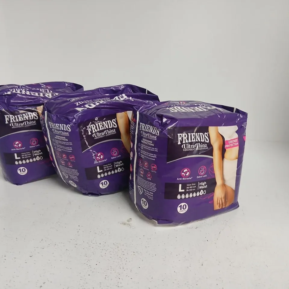 FRIENDS ULTRATHINZ ABSORBENT UNDERWEAR – WOMEN'S LARGE (L), 3 PACKS