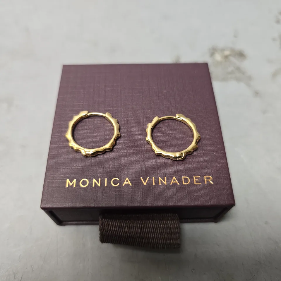 BOXED MONICA VINADER GOLDEN HOOP EARRINGS 