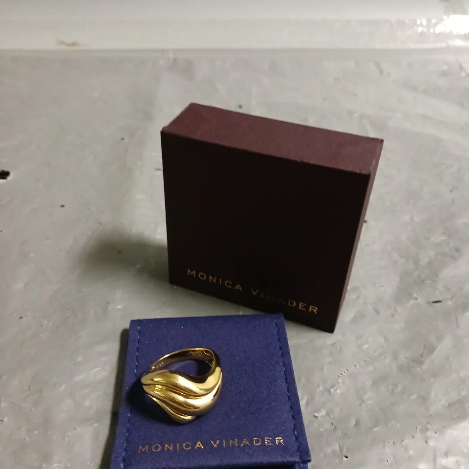 MONICA VINADER WAVE GOLD RING 