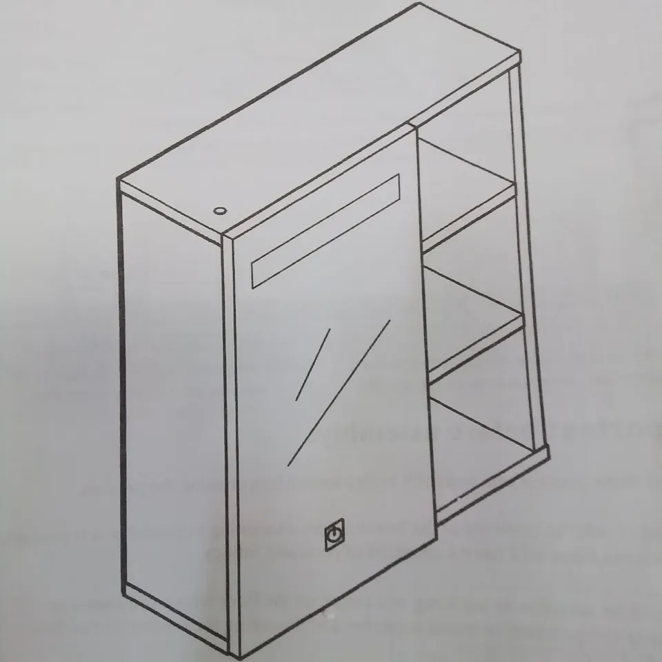 A BOXED STORAGE CABINET IN WHITE 