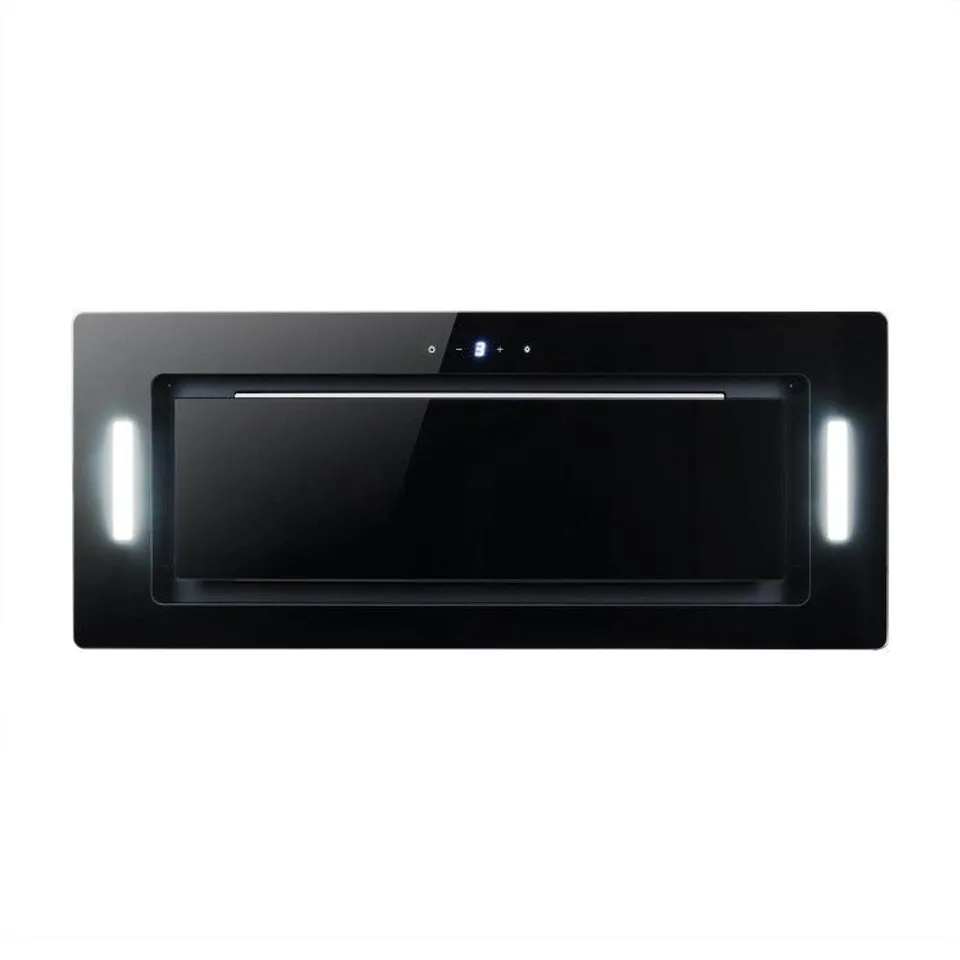 BOXED ELECTRIQ 72CM GLASS CANOPY COOKER HOOD - BLACK