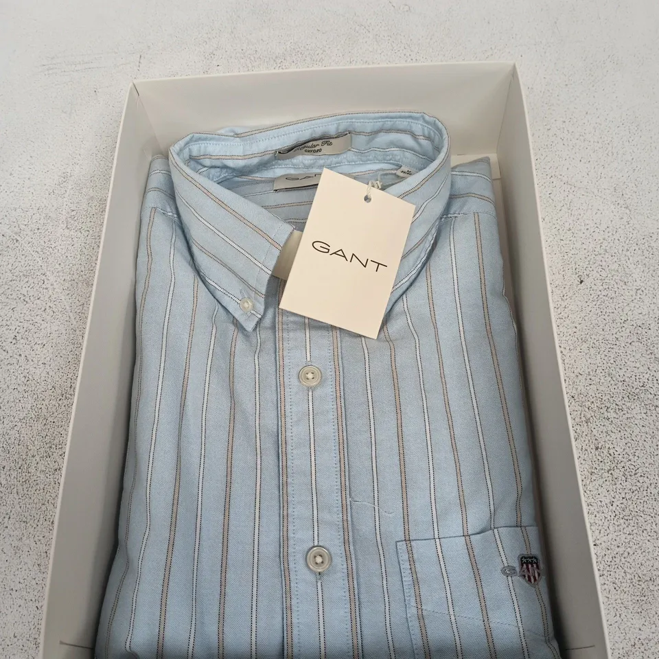 GANT REG CLASSIC OXFORD STRIPE SHIRT – SKY BLUE, SIZE M