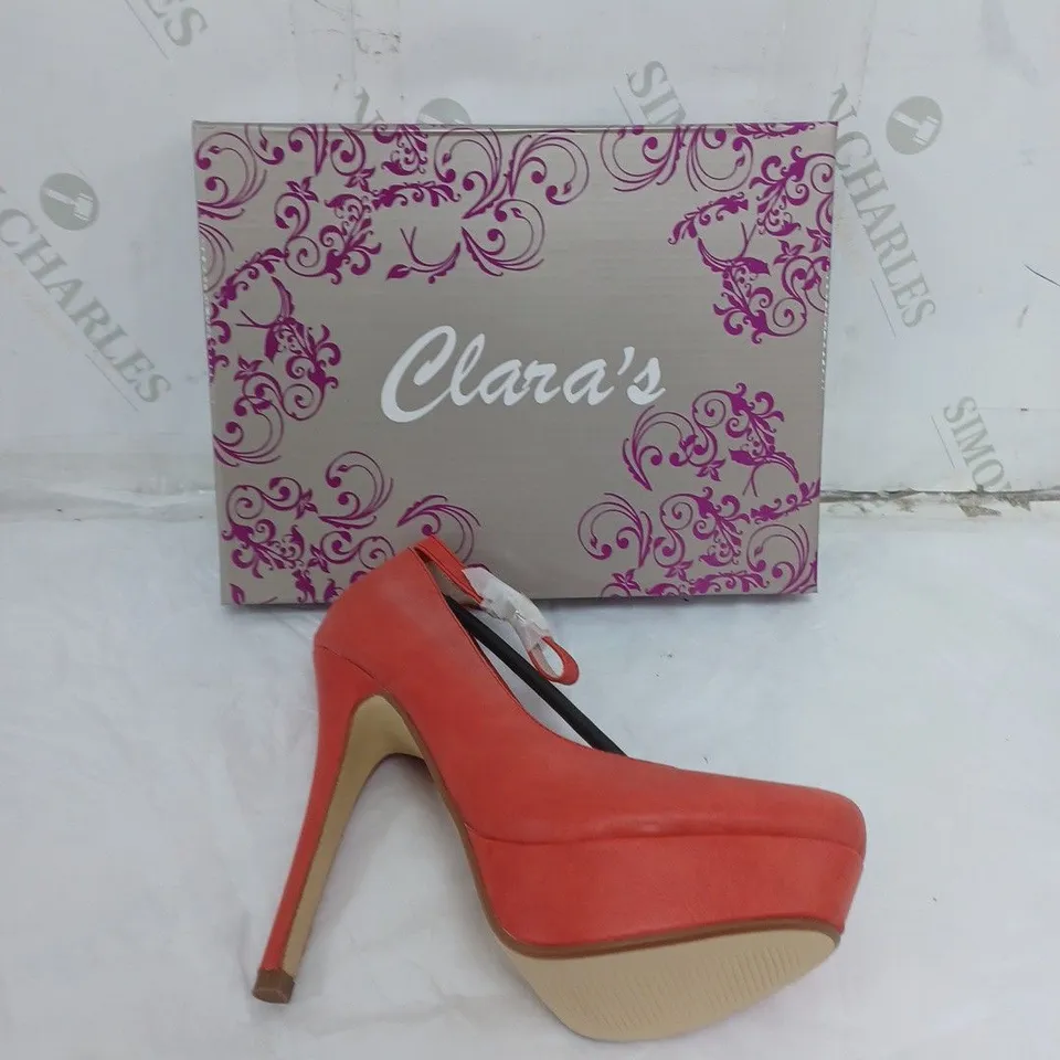APPROXIMATELY 10 PAIRS OF BOXED CLARAS ROJO HEELS IN VARIOUS SIZES 
