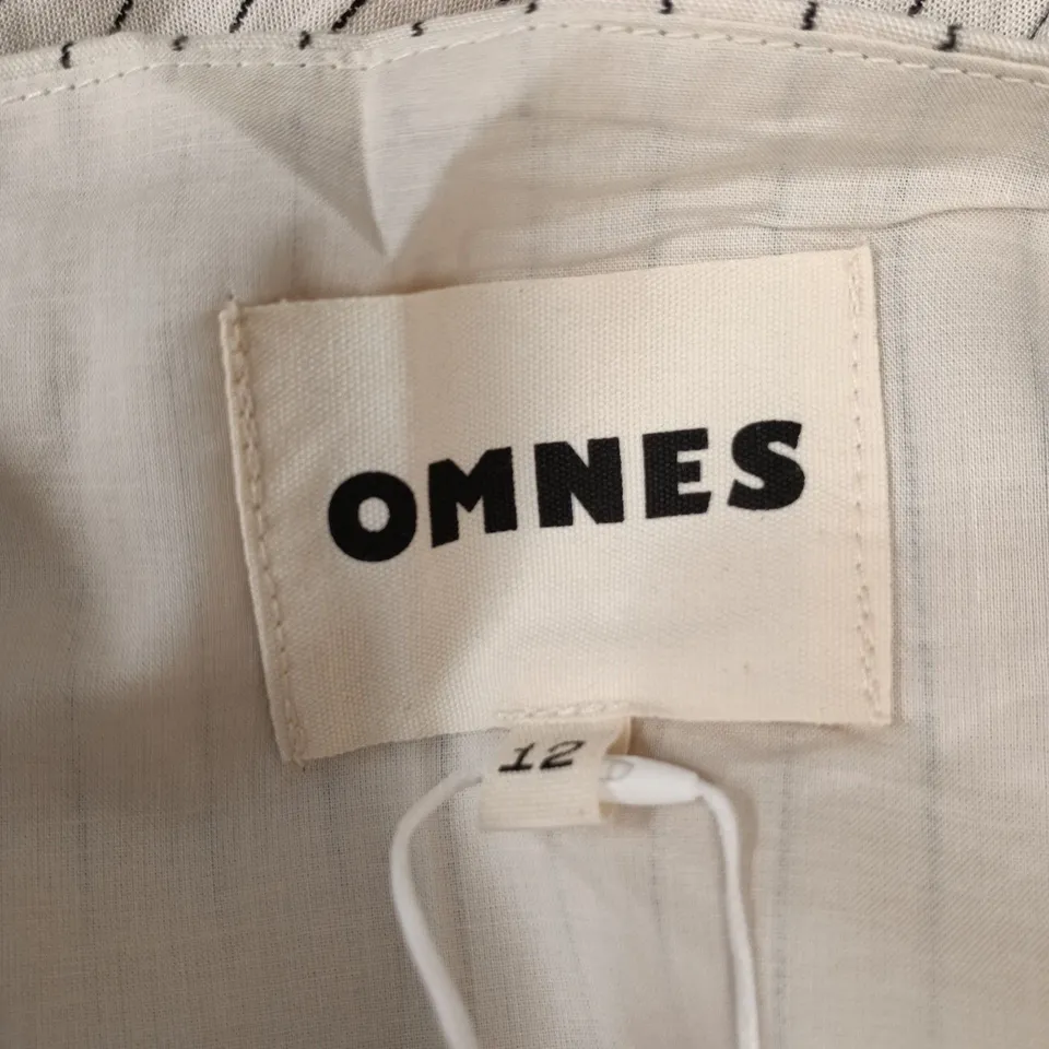 OMNES SURI DRESS – CREAM/BLACK STRIPE – UK 12