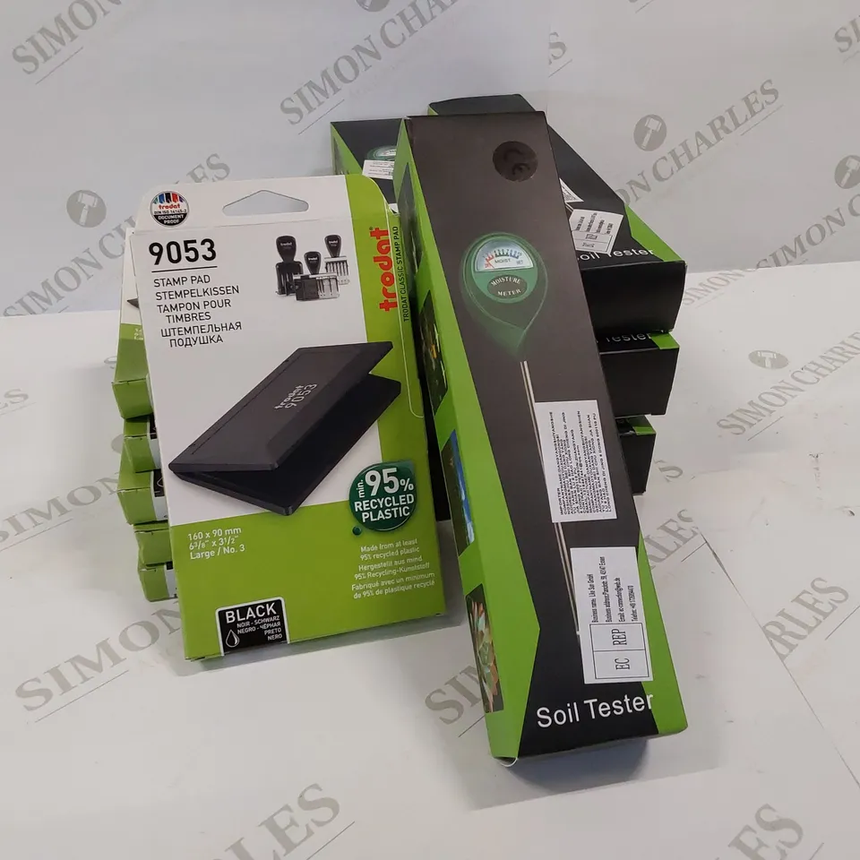 13 BRAND NEW ITEMS TO INCLUDE :  6 X STAMP PAD, 7 X SOIL TESTER 