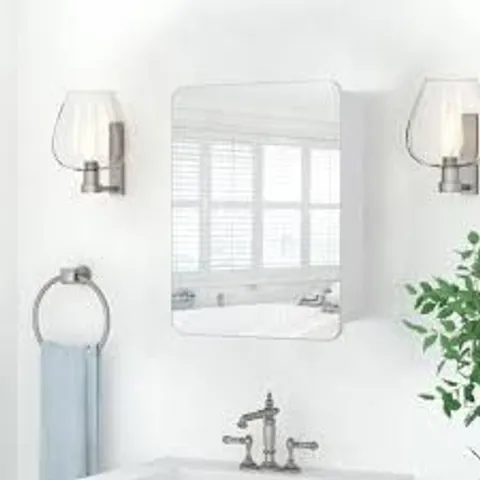 BOXED MIRRORED BATHROOM CABINET IN WHITE