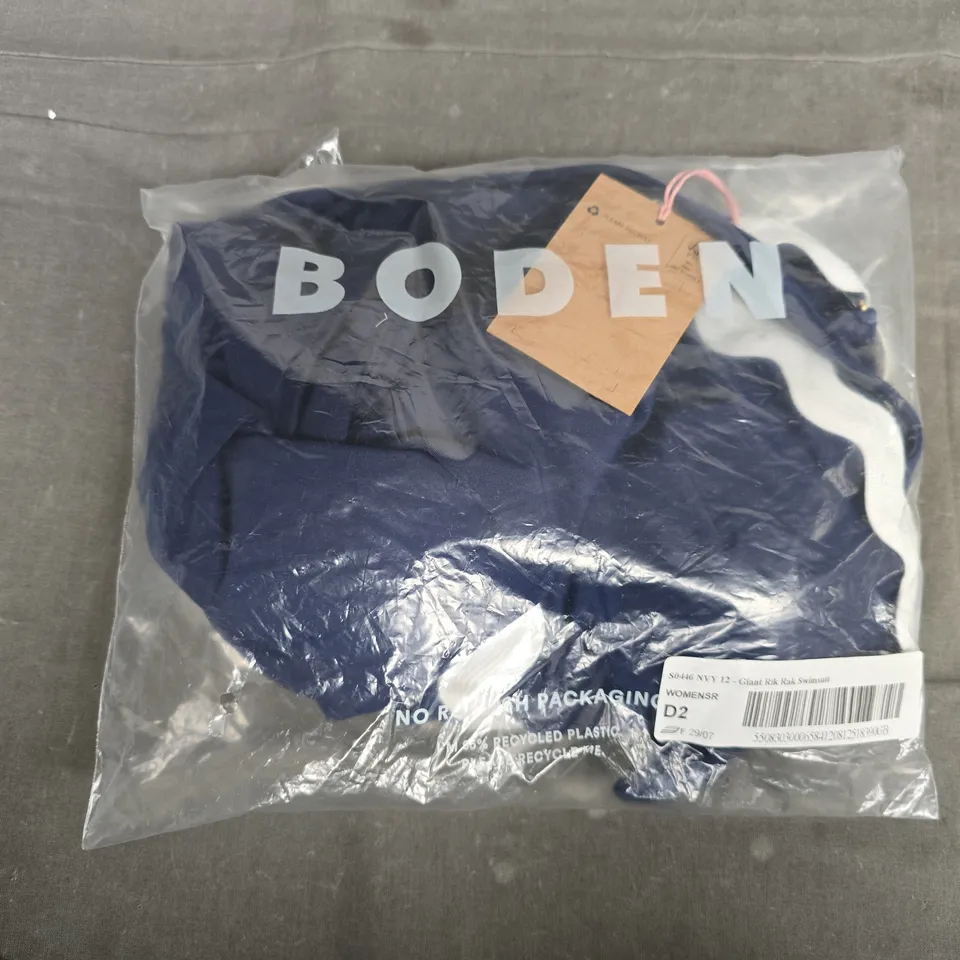 BAGGED BODEN NAVY GIANT RIK RAK SWIMSUIT UK 12 (WOMENS)