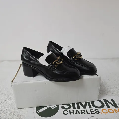 RUTH LANGSFORD HEELED LOAFER BLACK SIZE 37