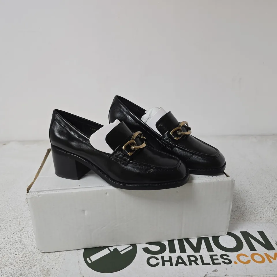 RUTH LANGSFORD HEELED LOAFER BLACK SIZE 37