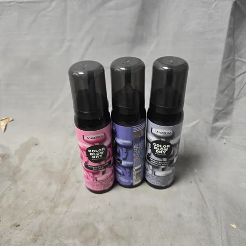 APPROXIMATELY 20 ASSORTED MATRIX BLOW DRY SPRAYS TO INCLUDE HOT PINK, PLATINUM SILVER, STONEWASHED DENIM ETC - COLLECTION ONLY