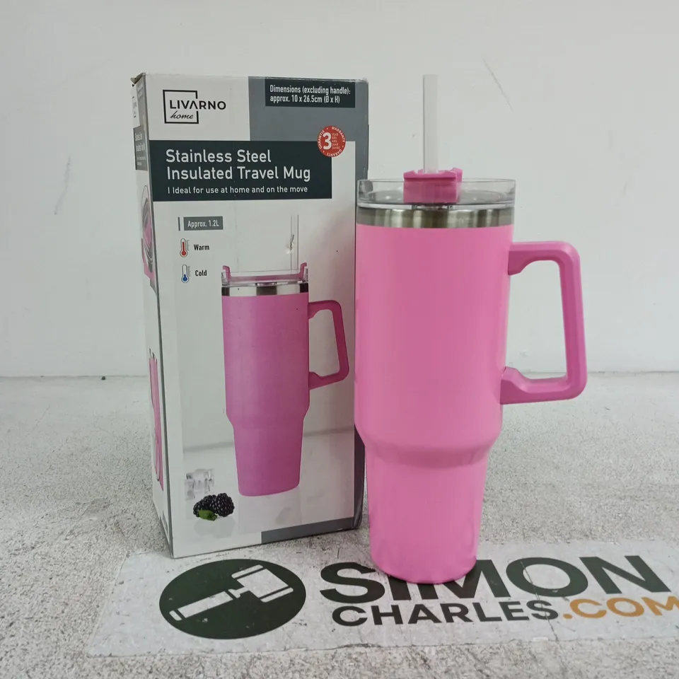 LIVARNO HOME STAINLESS STEEL INSULATED TRAVEL MUG – PINK 1.2L