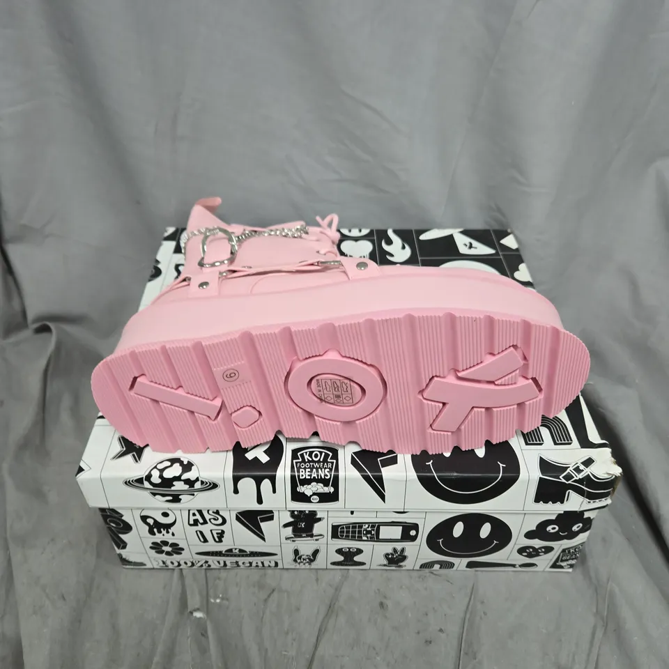 BOXED KOI YAMI PASTEL PINK PLATFORM BOOTS - UK9