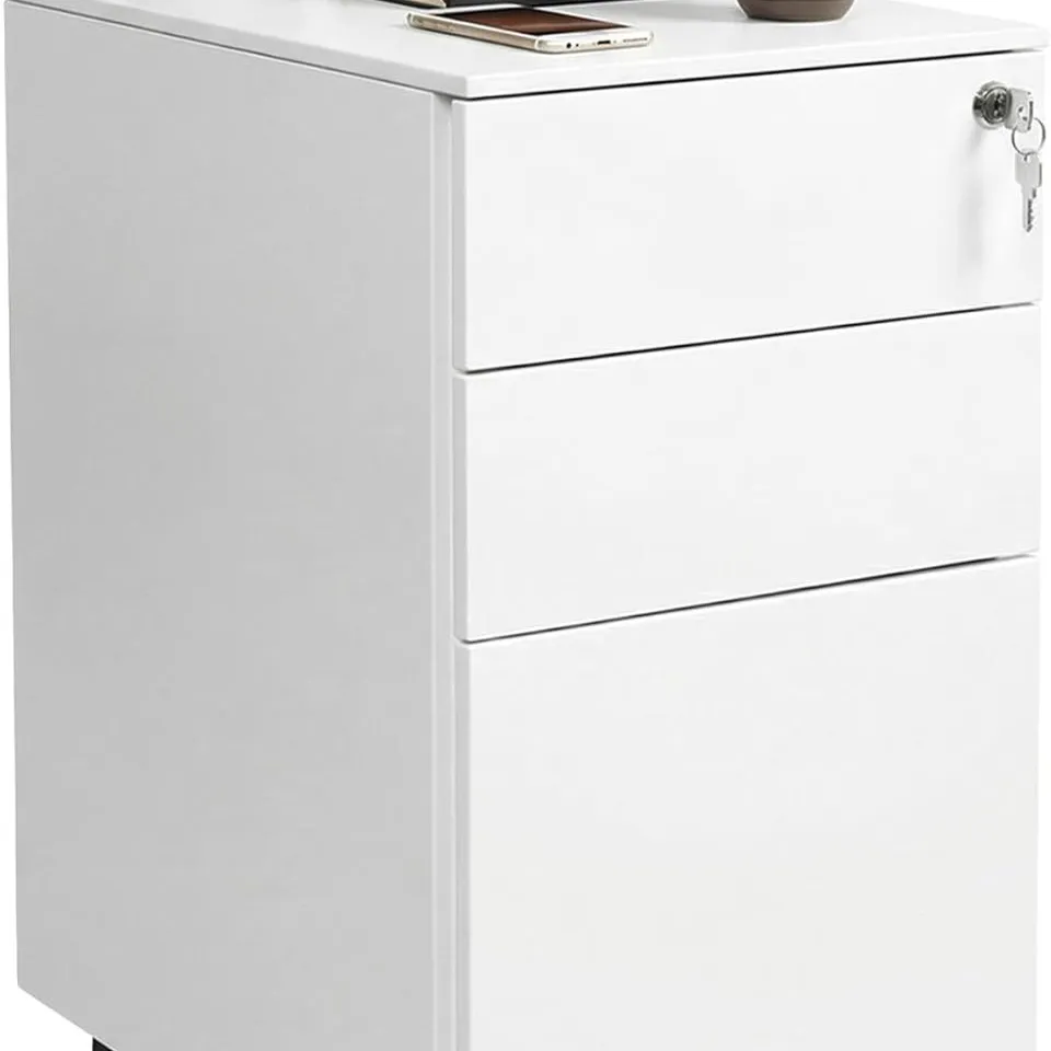 BOXED SONGMICS WHITE STEEL FILE CABINET