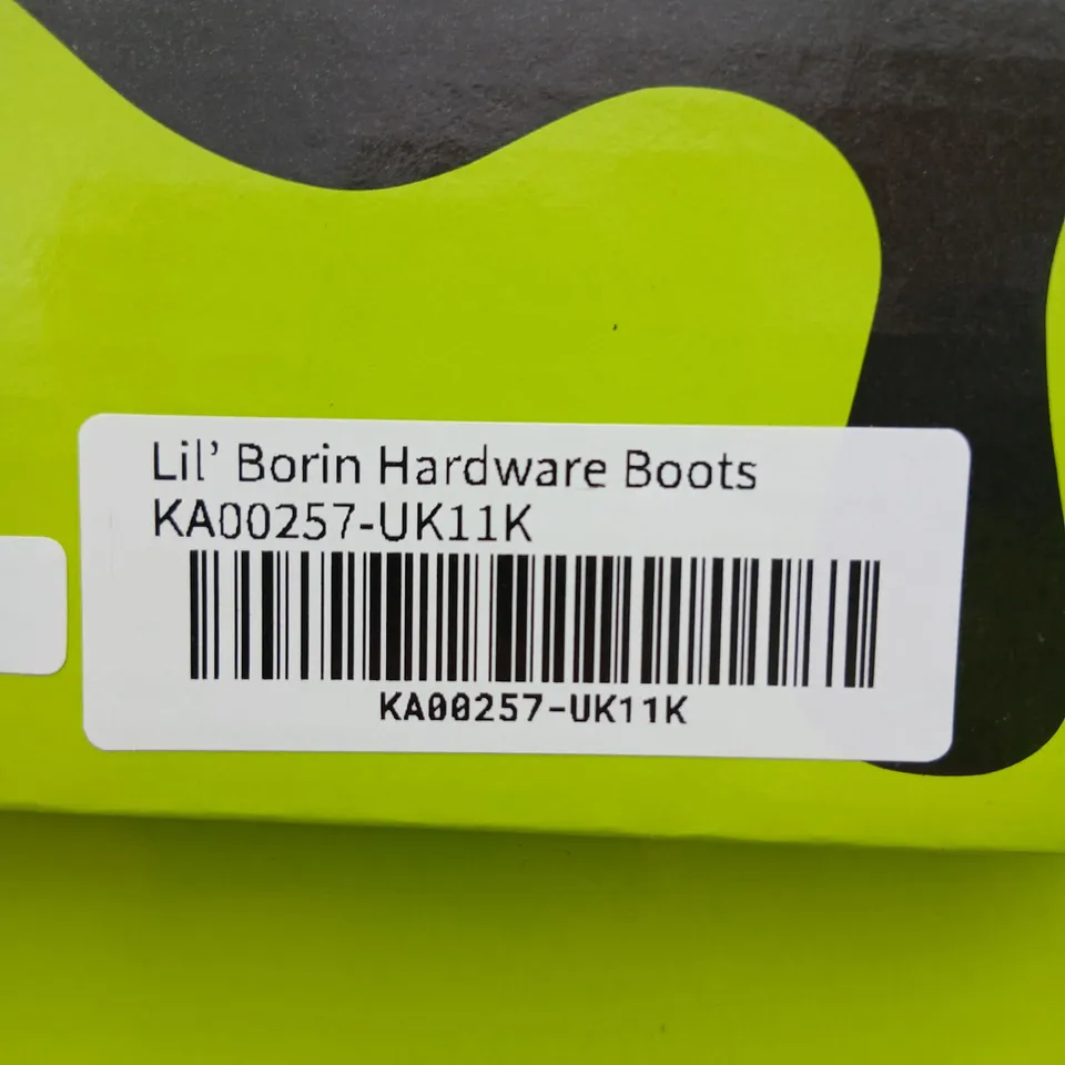 Lil' Borin Hardware Boots - Black Leather-Look, UK 11 (Kids)