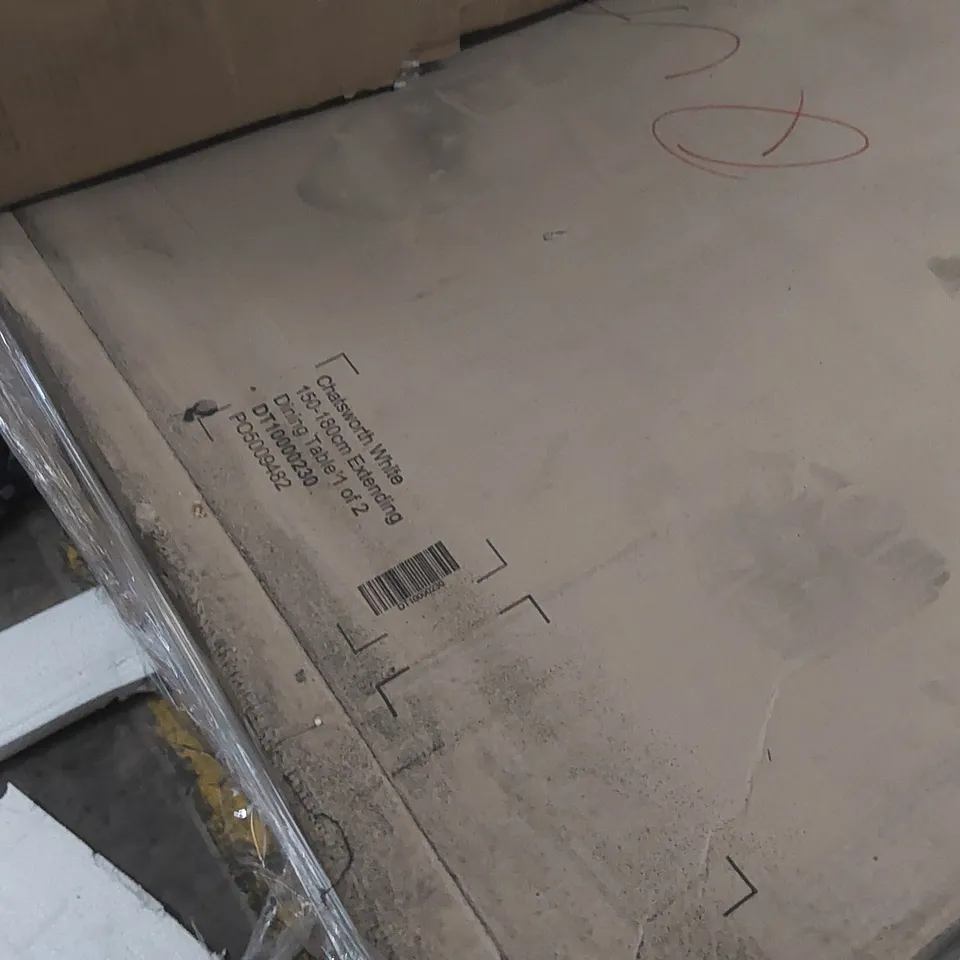 PALLET CONTAINING A LARGE QUANTITY OF INCOMPLETE DINING TABLE PARTS