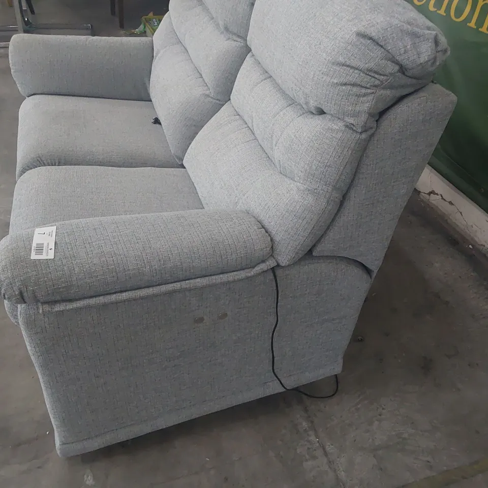 QUALITY BRITISH DESIGNER G PLAN MALVERN POWER RECLINING TWO SEATER SOFA MASCA SMOKE FABRIC