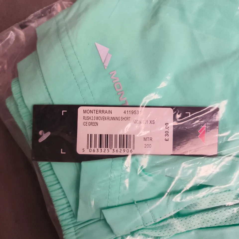 MONTERRAIN RUSH 2.0 WOVEN RUNNING SHORT ICE GREEN – XS