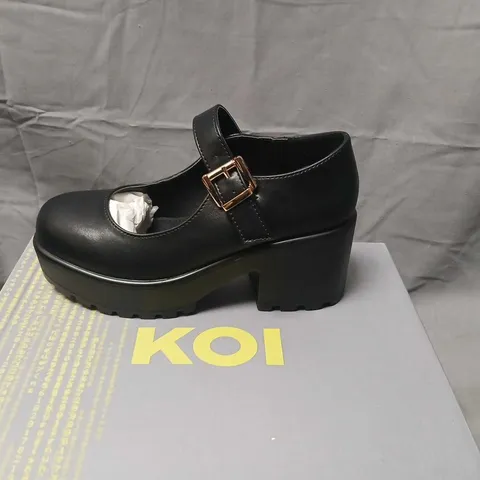 KOI TIRA MARY JANE SHOES β FAUX LEATHER EDITION, BLACK, UK 7