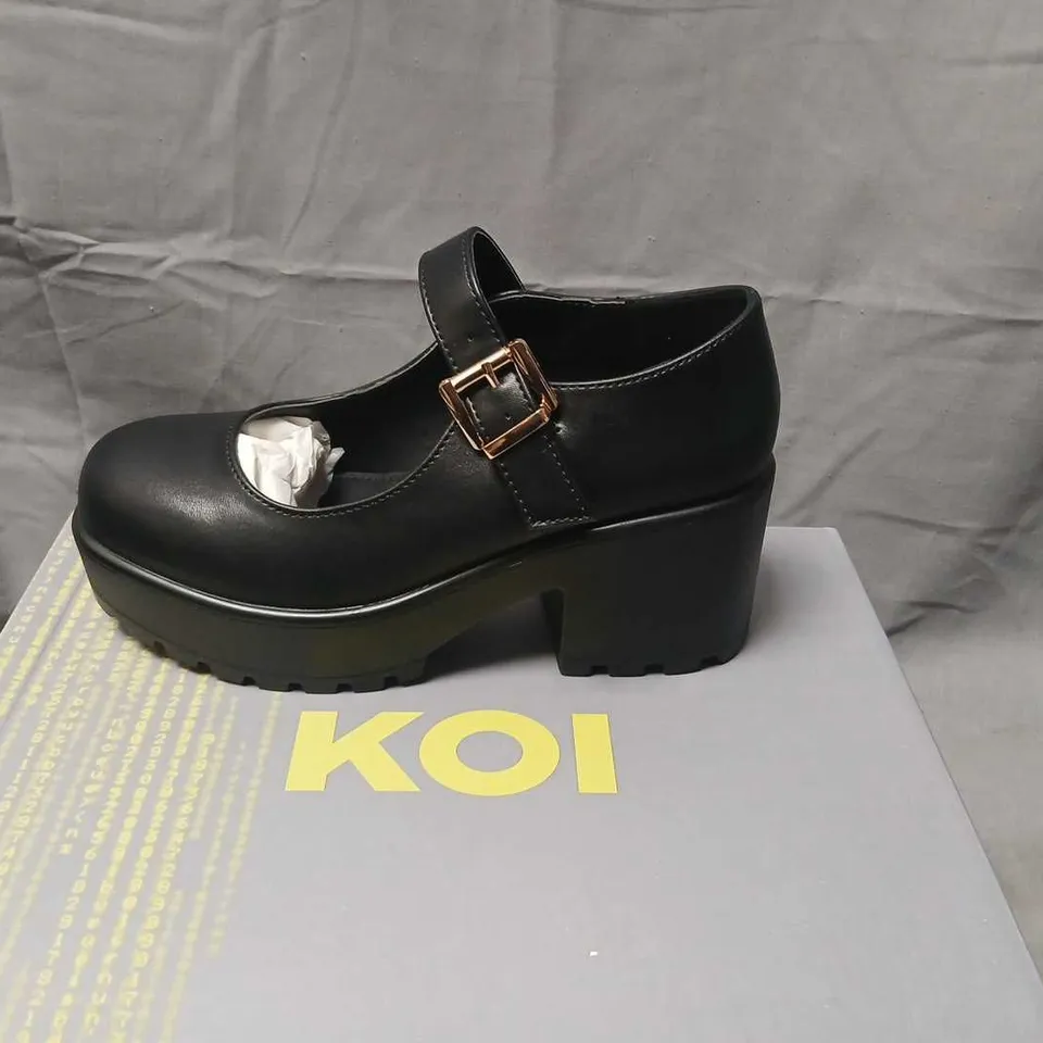 KOI TIRA MARY JANE SHOES – FAUX LEATHER EDITION, BLACK, UK 7