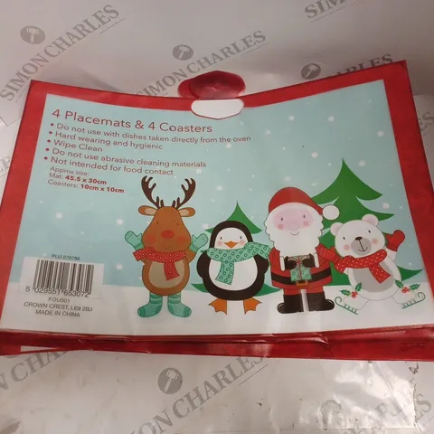 5 SETS OF CHRISTMAS THEMED PLACEMATS AND COASTERS 