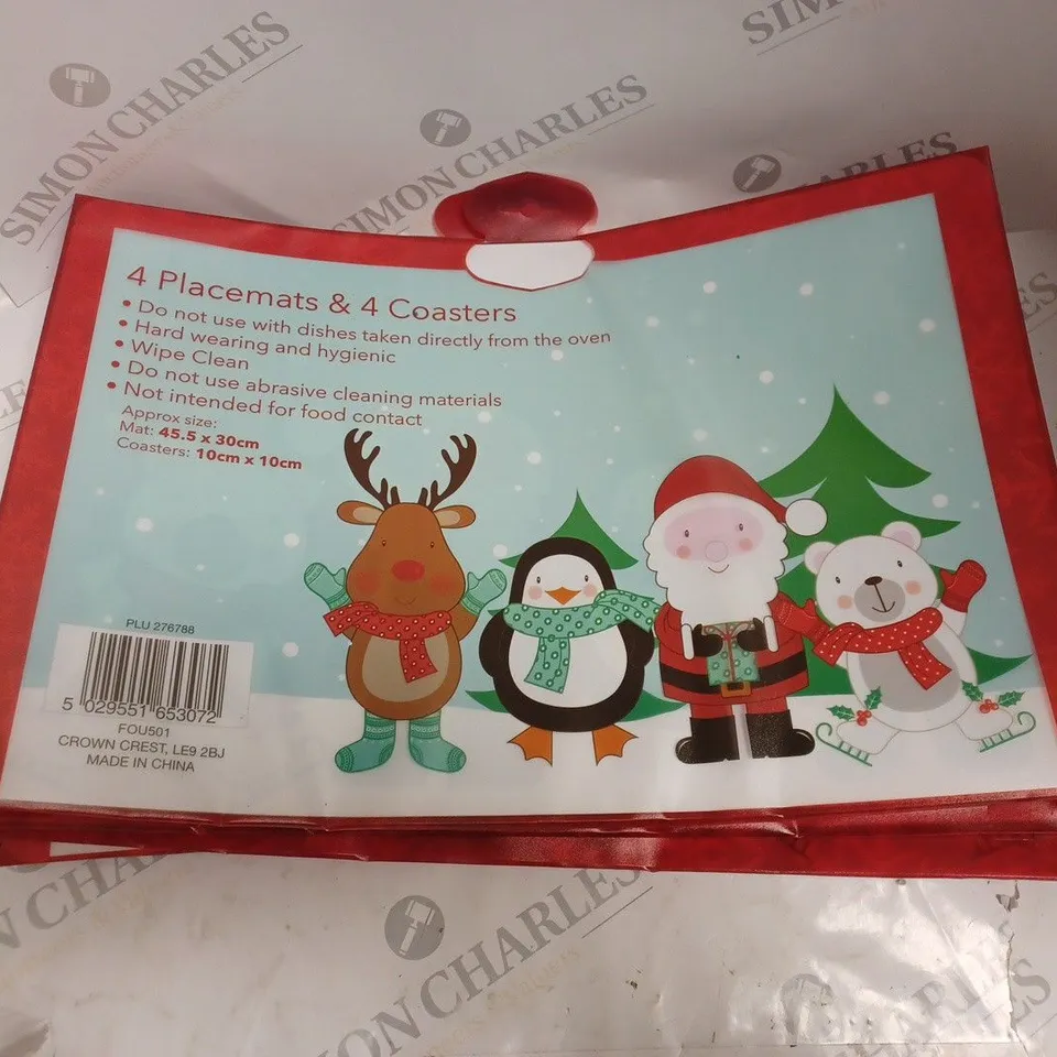 5 SETS OF CHRISTMAS THEMED PLACEMATS AND COASTERS 