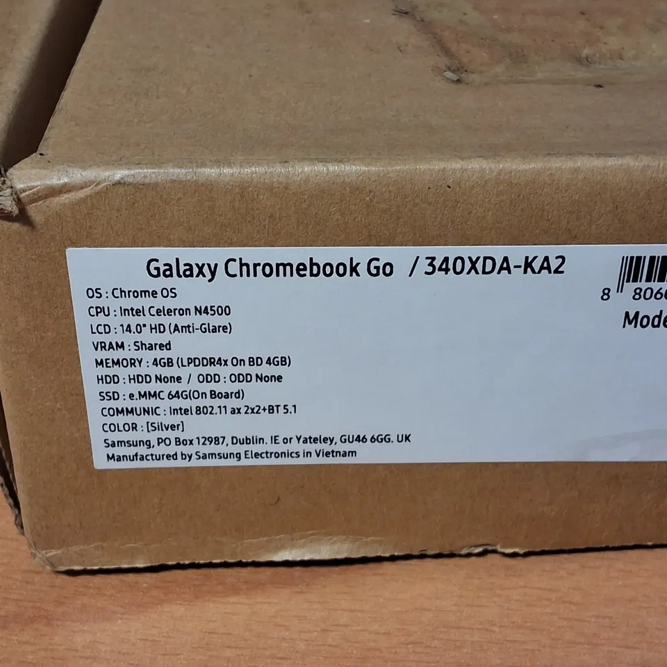 SAMSUNG GALAXY CHROMEBOOK GO INTEL CELERON LAPTOP IN SILVER - XE340XDA