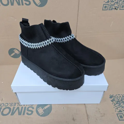 MELROSE BLACK SOCK BOOTS – SHOES BY EMMA, UK 5