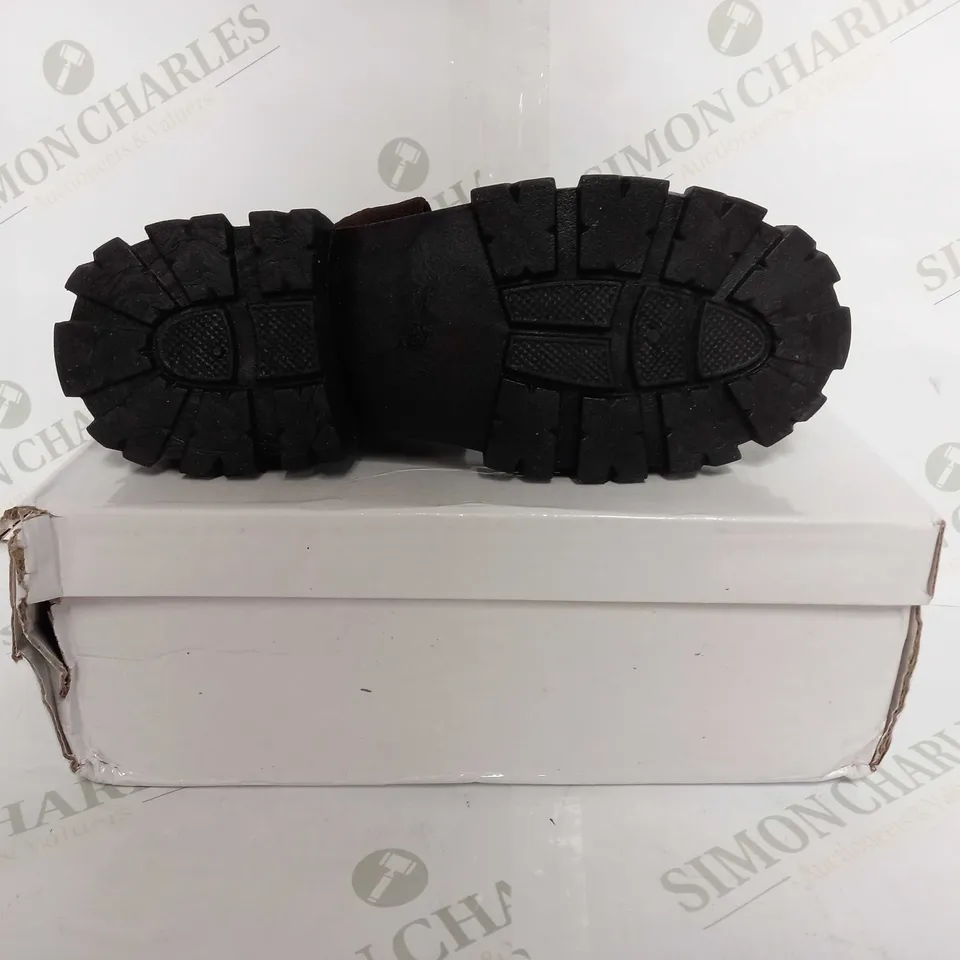 UNBRANDED HIGH PLATFORM SOCK SHOE IN DARK BROWN - EU 39