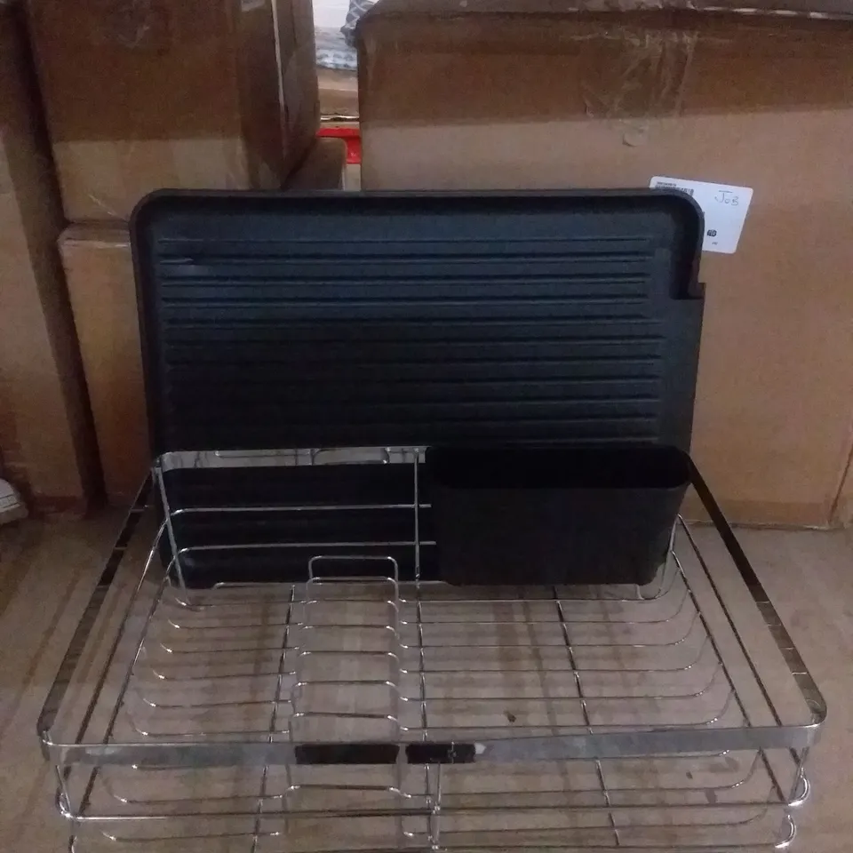 34.5 CM CHROME/BLACK DISH DRAINER