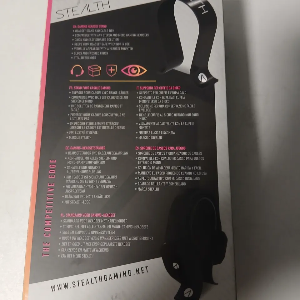 TEN BRAND NEW BOXED STEALTH GAMING HEADSET STAND WITH CABLE TIDY – BOXED