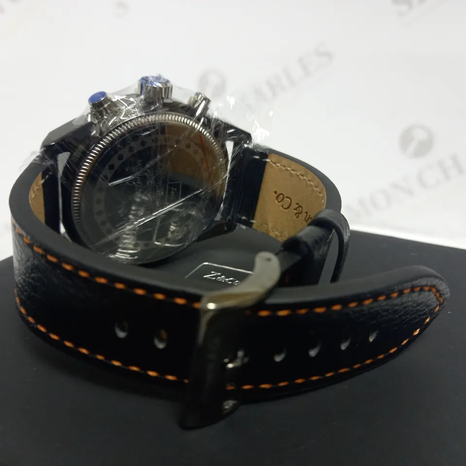 ZIHLMANN & CO SPORTS CHRONOGRAPH STYLE LEATHER STRAP WATCH