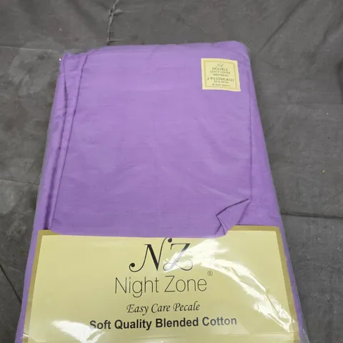Night Zone Purple Duvet Cover Set – Easy Care Percale, Double (2 Pillowcases)