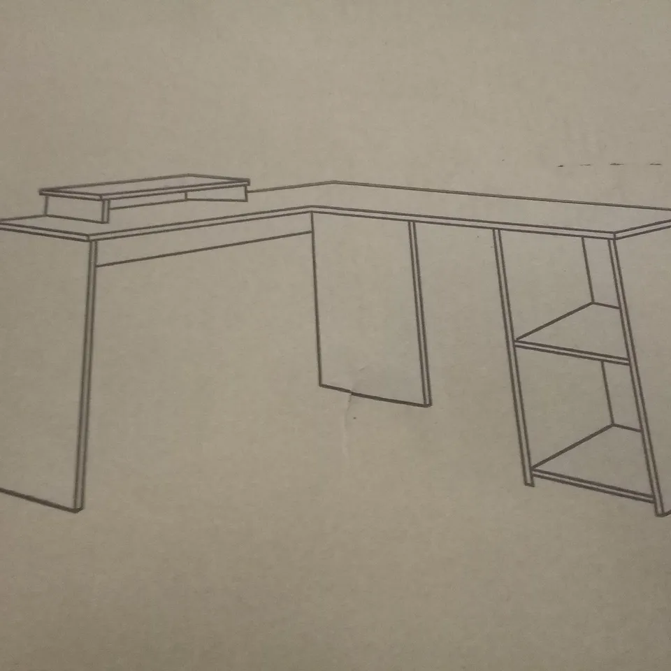 PALLET OF APPROXIMATELY 18 BOXED L-SHAPED COMPUTER DESKS 