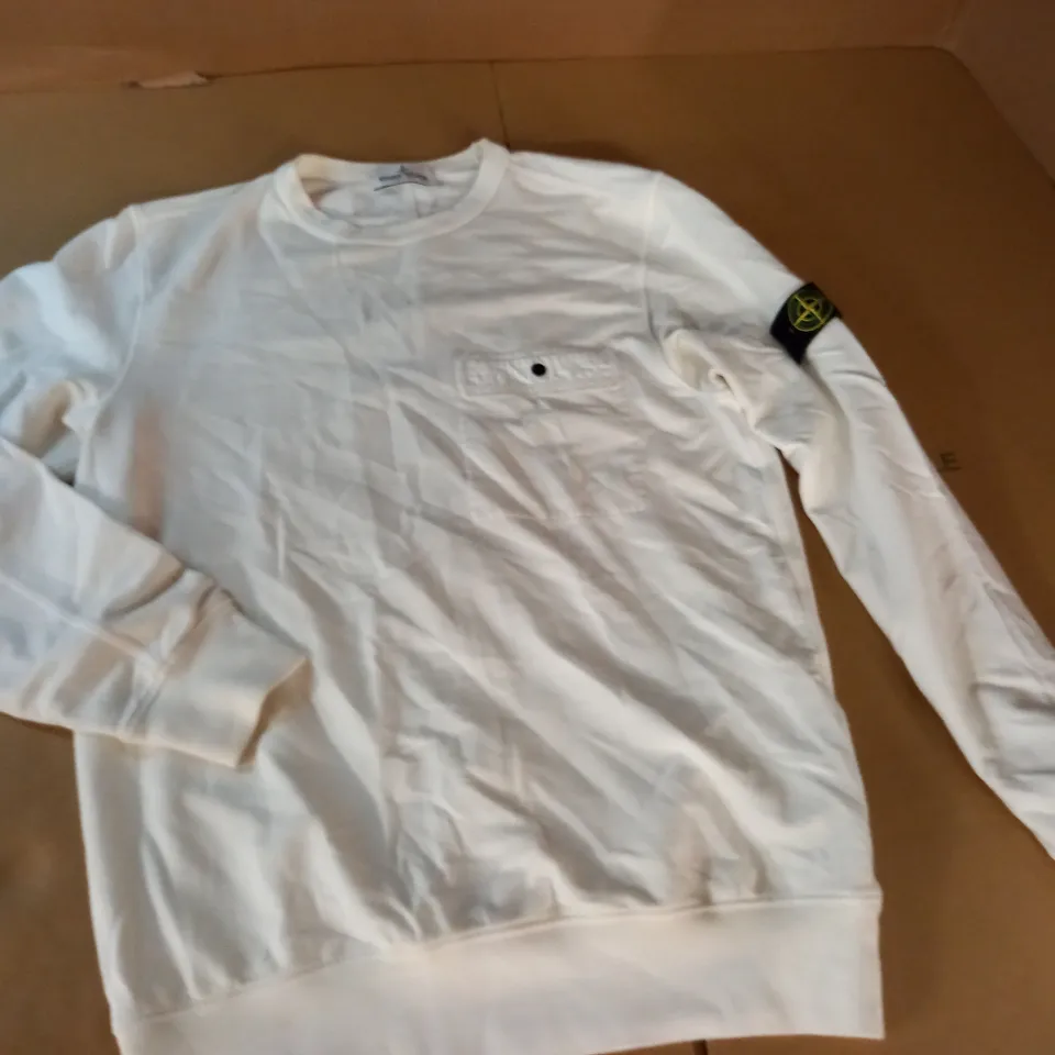 STONE ISLAND JUNIOUR WHITE JUMPER - 14/170