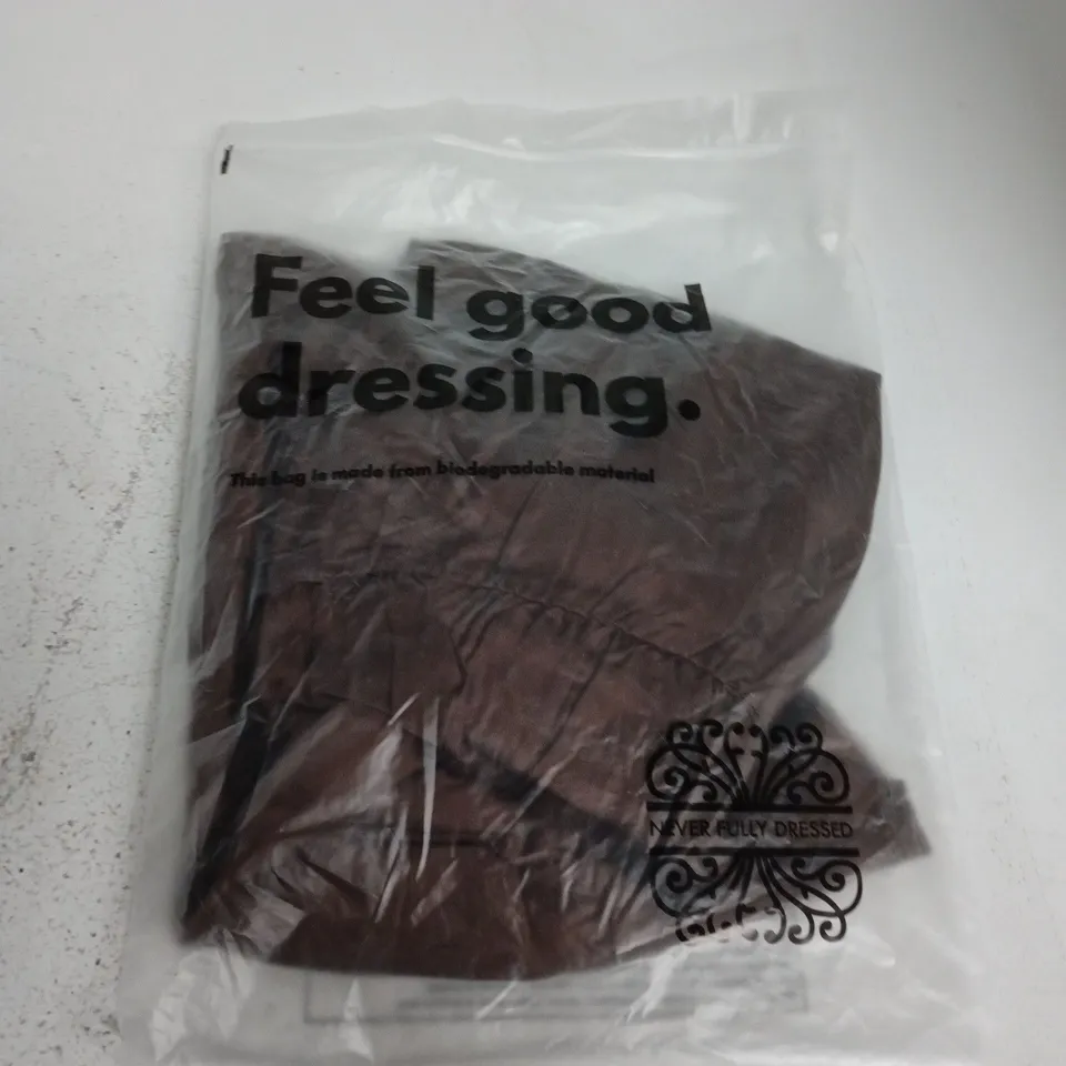 BAGGED NEVER FULLY DRESSED CHOCOLATE AND BLACK LACE T-SHIRT DRESS - UK 12