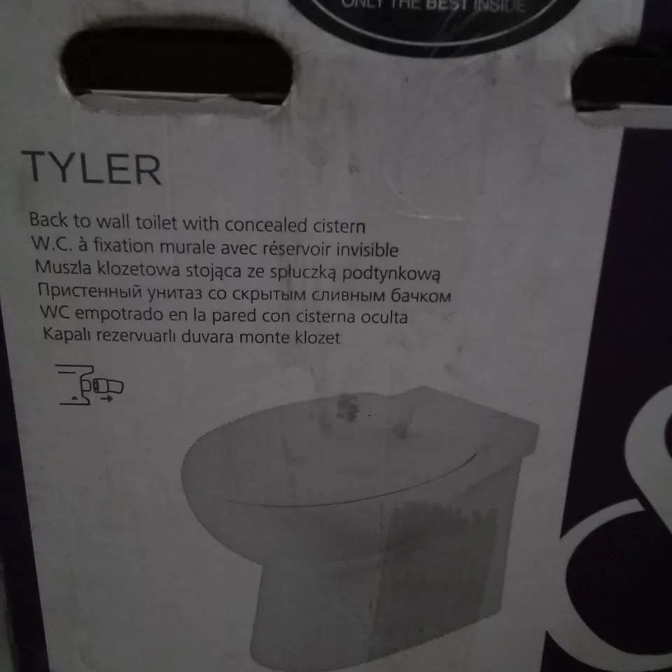BOXED TYLER BACK TO WALL TOILET WITH CONCEALED CISTERN