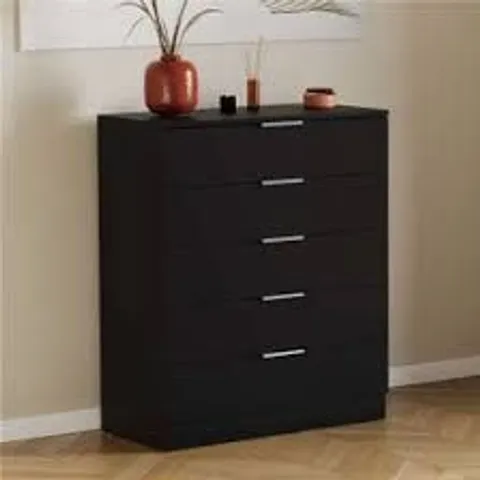 BOXED VIDA TREGA 4 DRAWER CHEST - BLACK (1 BOX)