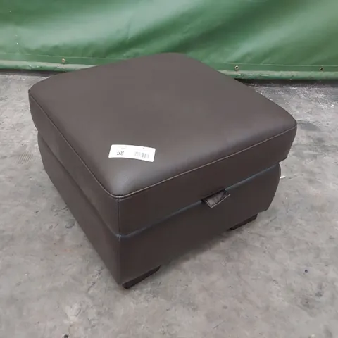QUALITY DESIGNER SQUARE STORAGE FOOTSTOOL BROWN