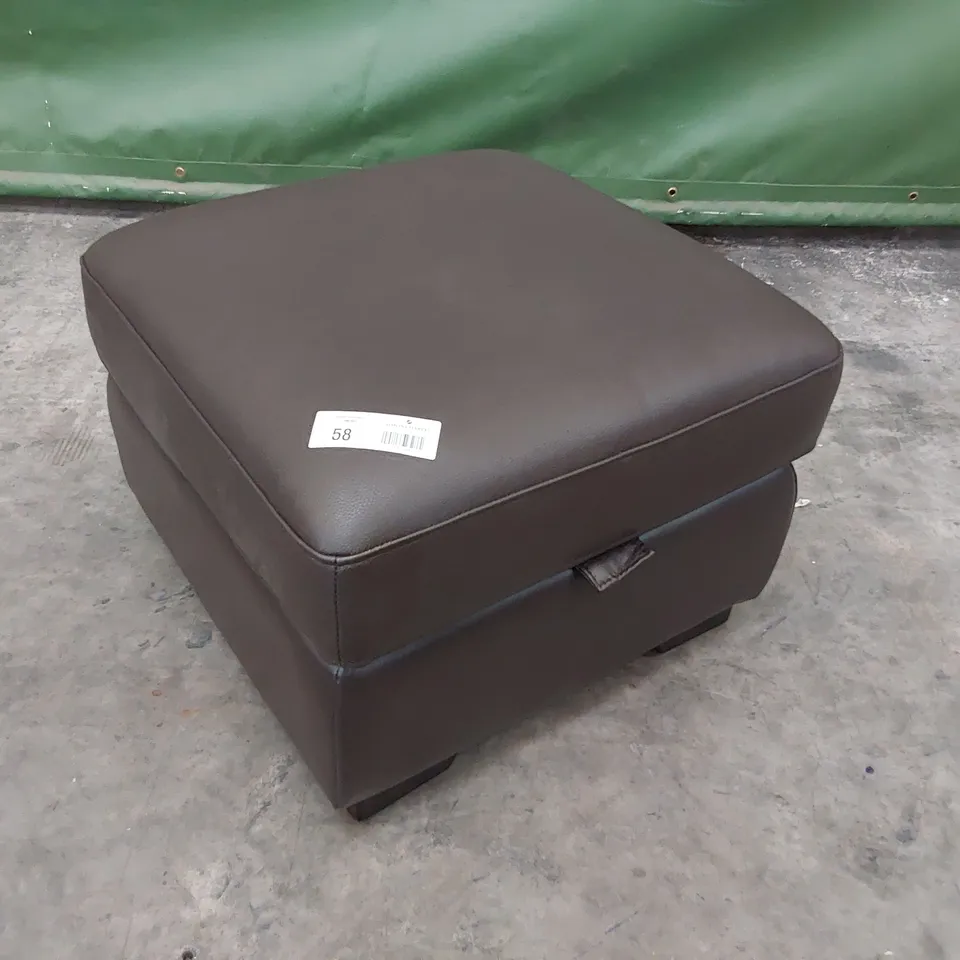 QUALITY DESIGNER SQUARE STORAGE FOOTSTOOL BROWN