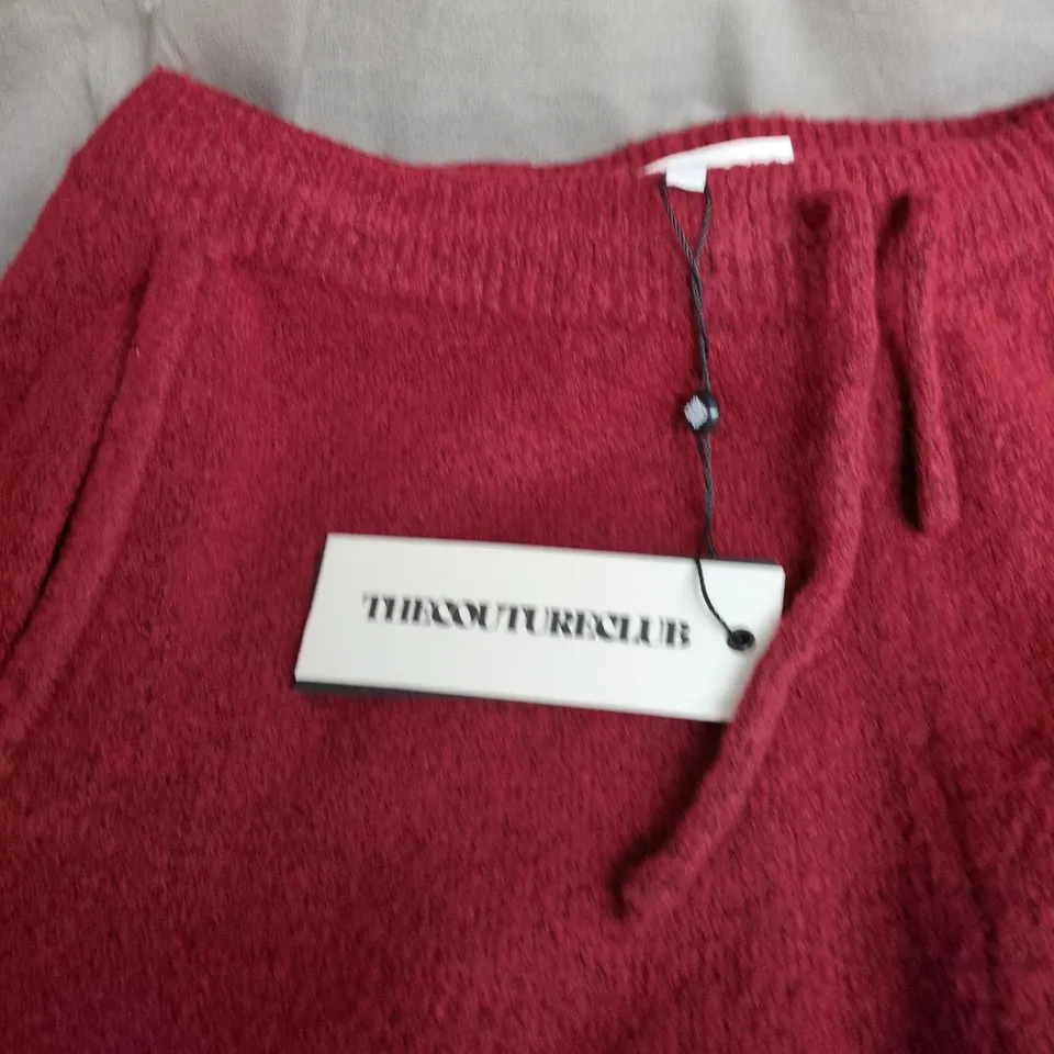 THE COUTURE CLUB RED FLEECE JOGGERS – UK M