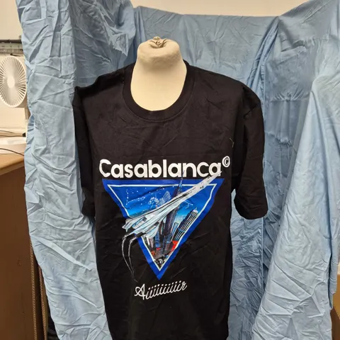 CASABLANCA TENNIS CLUB BLACK T-SHIRT – XXL