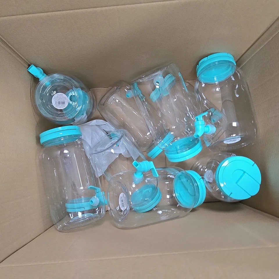 APPROXIMATELY 10 CLEAR DRINK DISPENSERS