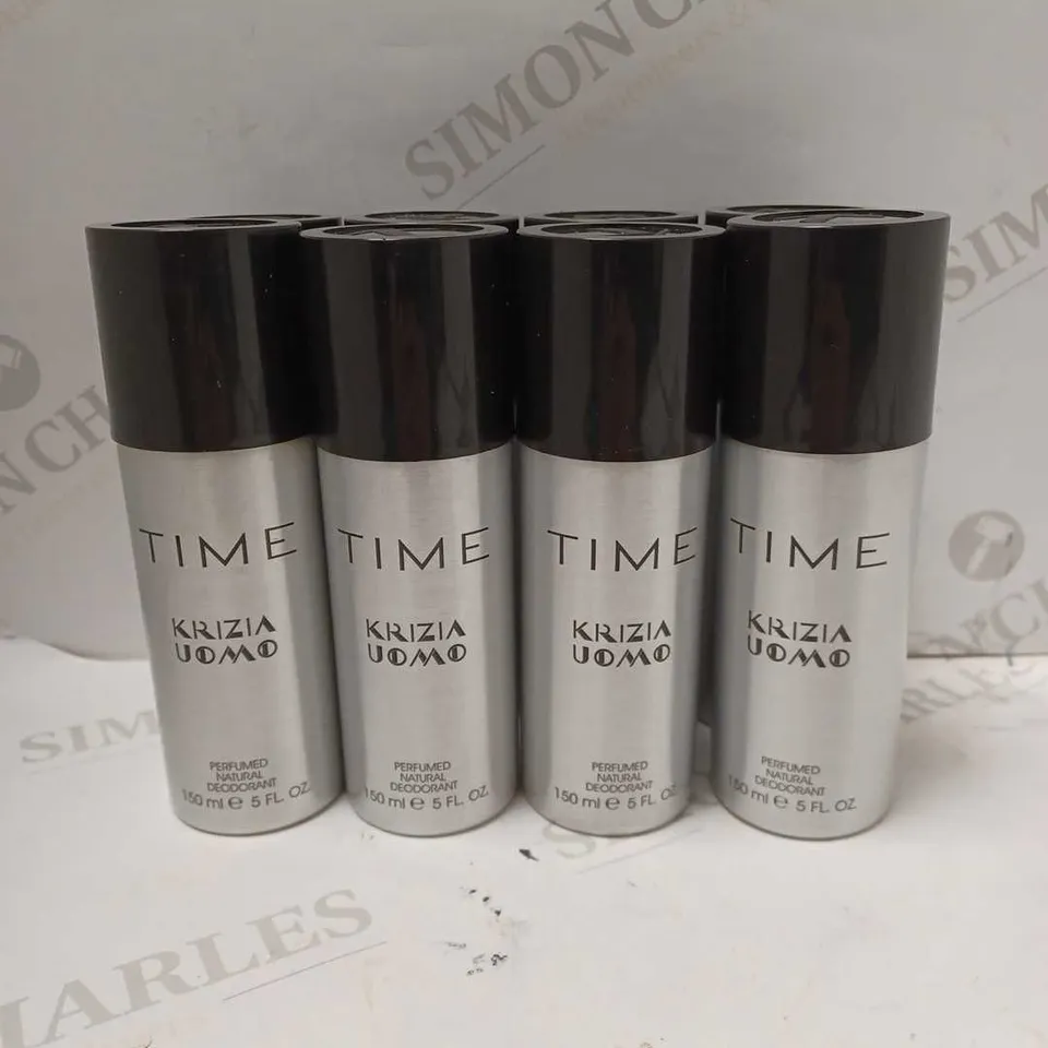 LOT OF APPROX 8 X 150ML KRIZIA UOMO TIME PERFUMED NATURAL DEODORANT SPRAY